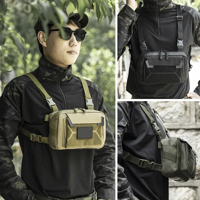 Chest Bag Hunting Vest Outdoor Camping 2024 NEW Shoulder Backpack Men Camo Motorcycle Bag Cycling Climbing Belly Fanny Pack Bike