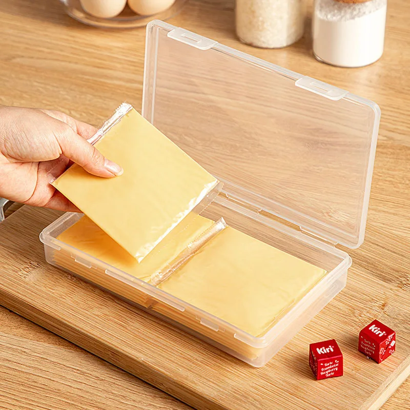 Kitchen Cheese Slice Storage Box, Food Grade Butter Snack Organizer Box, Portable Refrigerator Freezer Storage Container for Dai