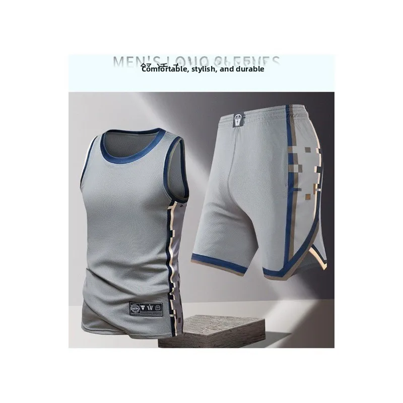 Men's Fashion Trend Sleeveless Vest Five Point Shorts 2-piece Set Summer Daily Outdoor Casual Trend Versatile Sportswear