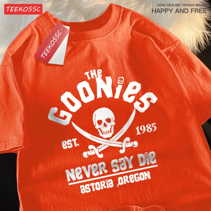 The Goonies Never Say Die T Shirts Men Women Comfortable Crewneck Tshirt Breathable Cotton T Shirts Street Loose Couple Clothing