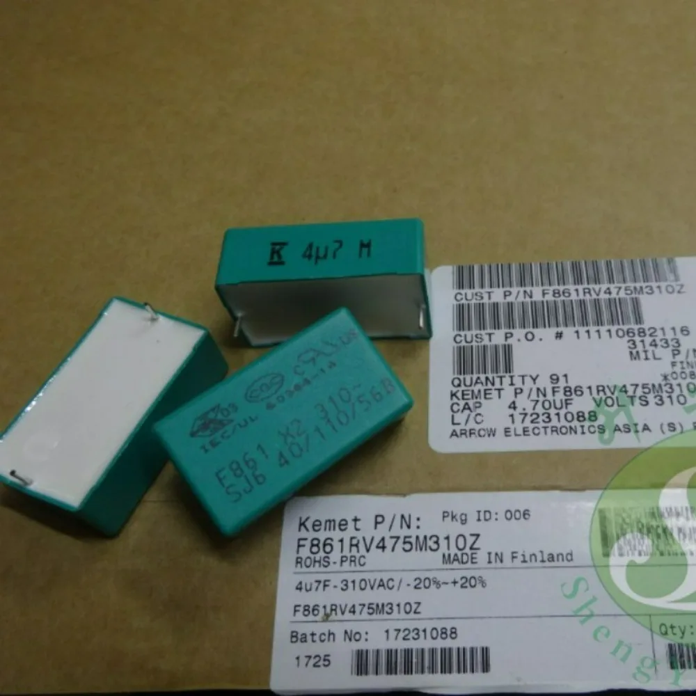 1PCS F861 Series 4.7uf 310VAC 4u7 475 M Brand New 38mm Film Capacitor F861RV475M (Height: 14mm)