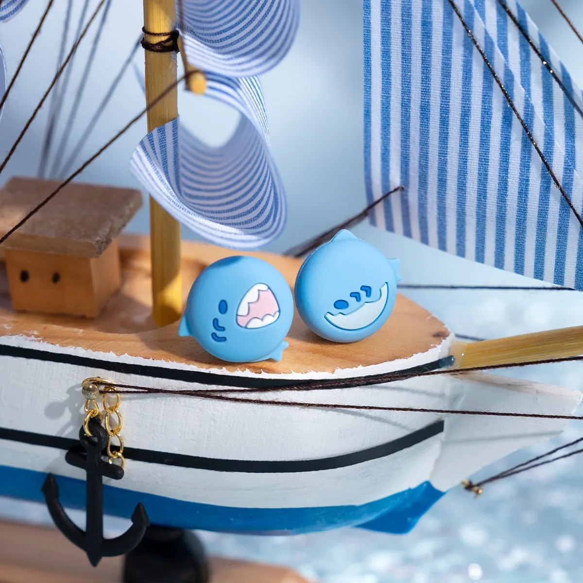 GeekShare tapas de palanca de pulgar Shark Party Joy-con tapas de agarre de pulgar para Nintendo Switch controlador cubierta NS OLED Joystick cubierta