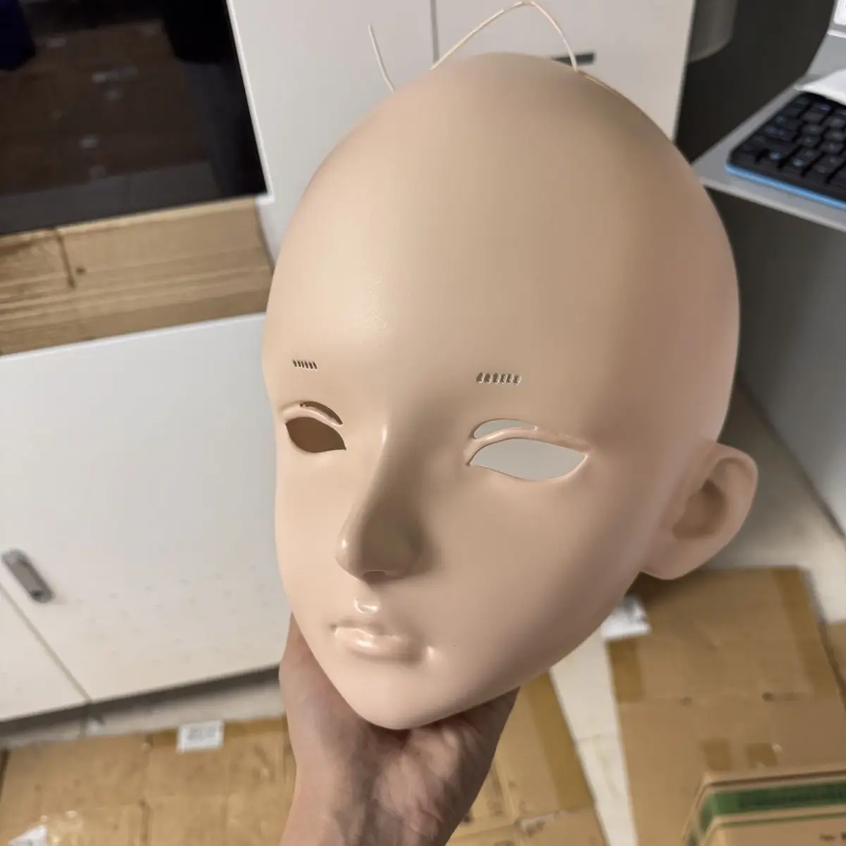 

Original Character Boy/Bily Resin Colour of Skin Kig Half Head with Lock Anime Cosplay Japanese Kigurumi Mask DIY Accessories