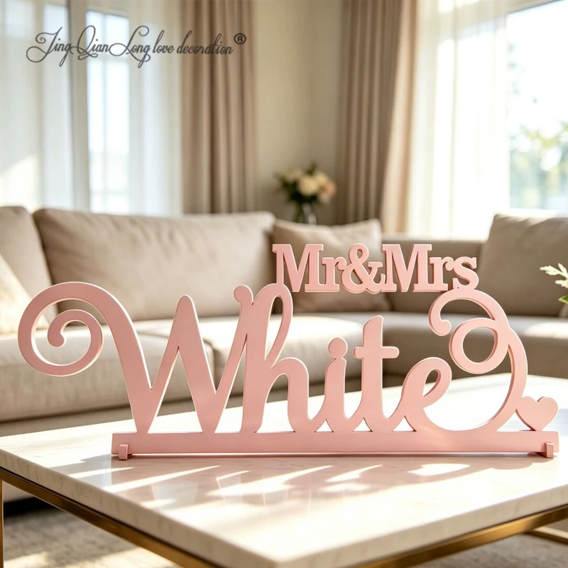 Personalized Mr. & Mrs. Wedding Sign Sweetheart Table Decor Last Name Included Head Table Decoration Centerpiece