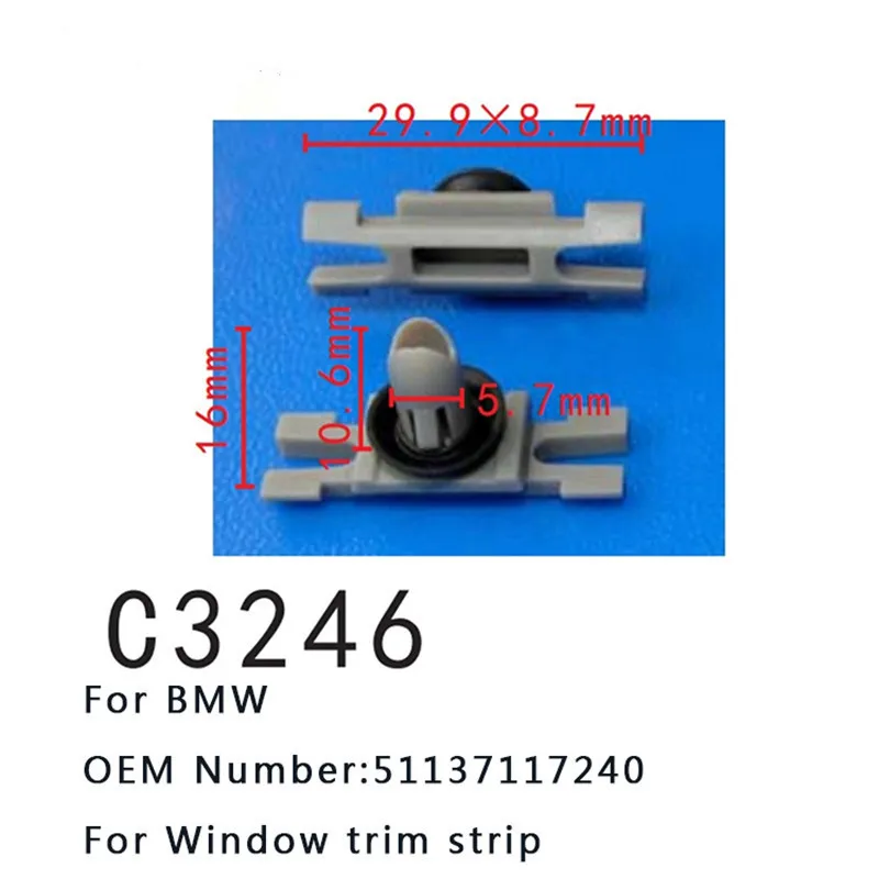 20pcs Window Trim Strip Fastener Plastic Clip For BMW 3 F30 E90 E91 LCI Roof Ledge Moulding Clip 51137117240 51-13-7-117-240