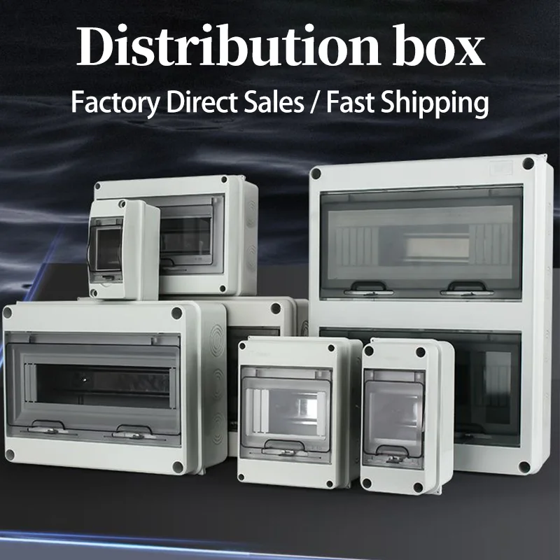 HT Series Junction Box 2/3/5/8/12/15/18/24WAY PC Plastic Outdoor Electrical IP65 Waterproof Distribution Box switch box