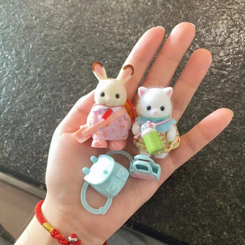 Sylvanian Familien Anime Figur Serie ein Set Kawaii niedlichen Puppe Dekoration Modell Anhänger Kinder Spielzeug zimmer Ornament Mädchen Geburtstags geschenk