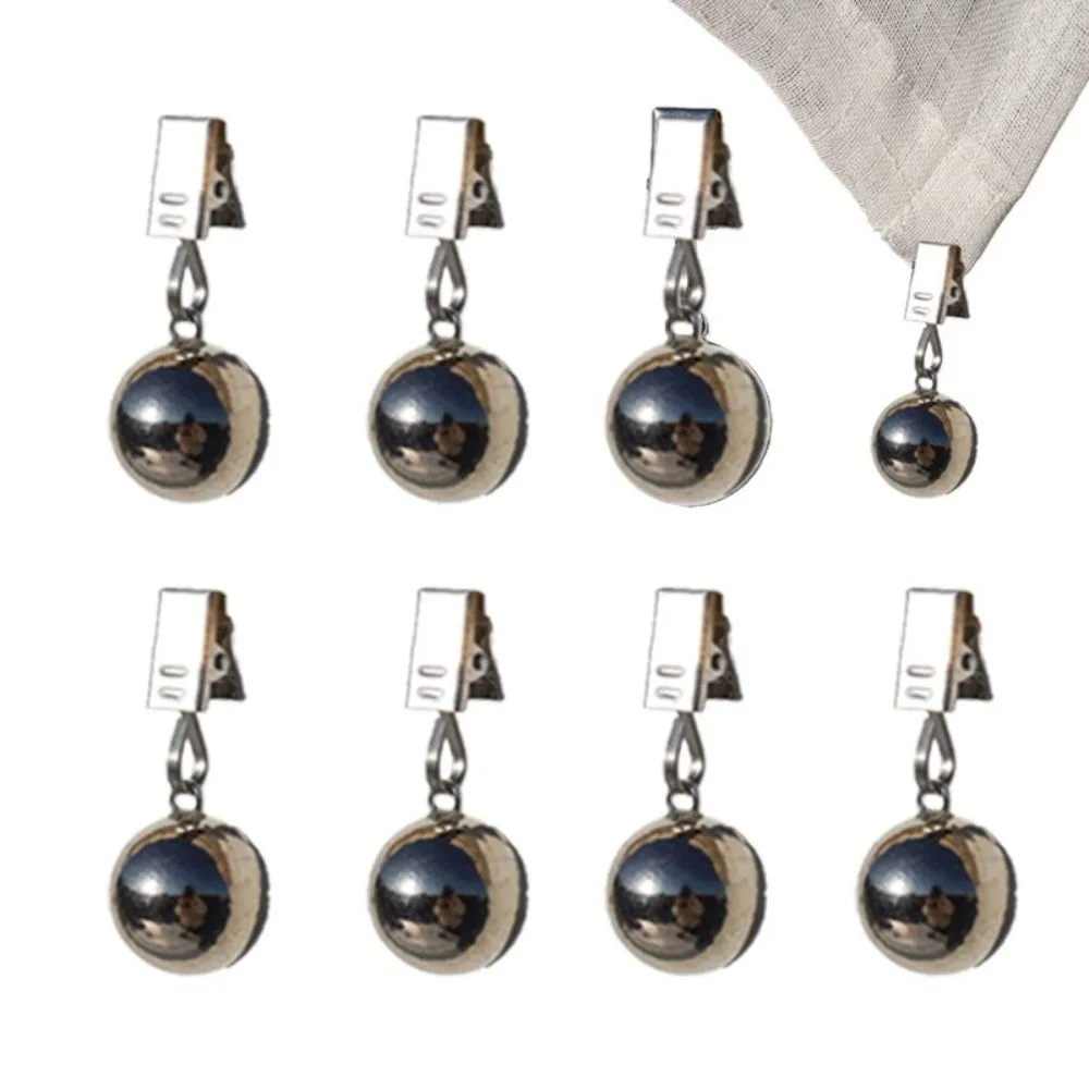4pcs Solid Metal Ball Tablecloth Weights Clips Windproof Heavy Duty Curtain Drape Holder Table Cover Pendant Clips Home Dining