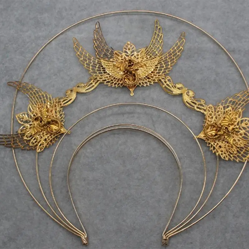N5KB Crown Vintage Diy Material Crown Flor Flor da cabeça Diy Barroca