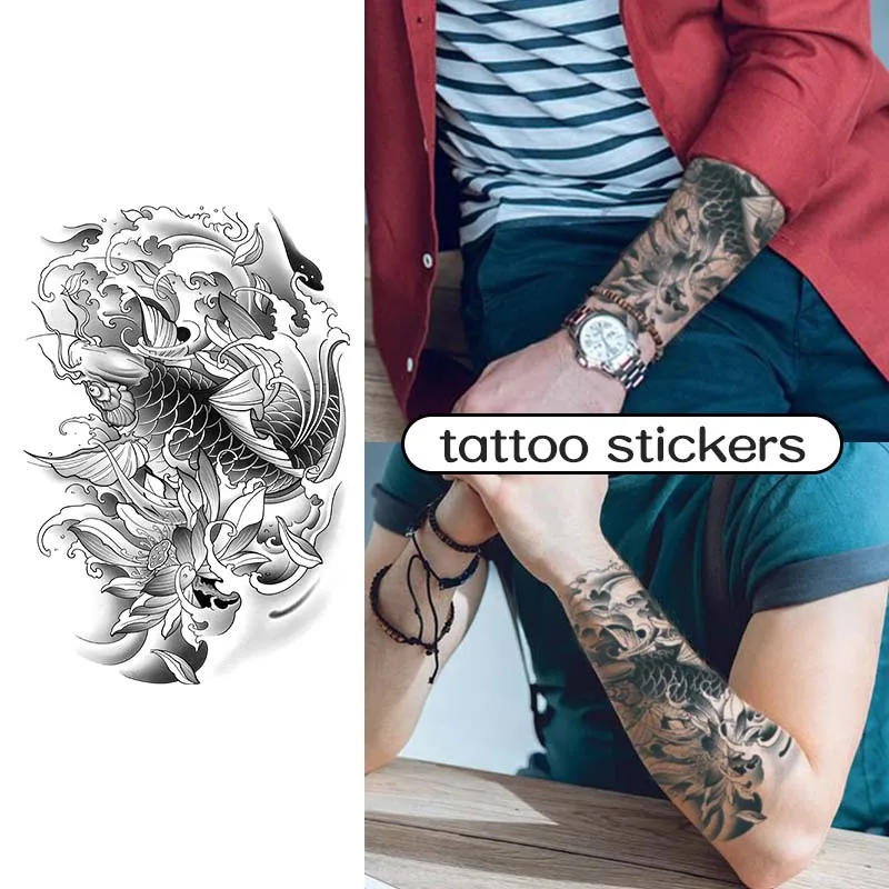 

2Pcs Long Lasting Herbal Semi-Permanent Tattoo Sticker Half Arm Temporary Waterproof Tattoo Sticker Fake Tattoo Cover Body Scar