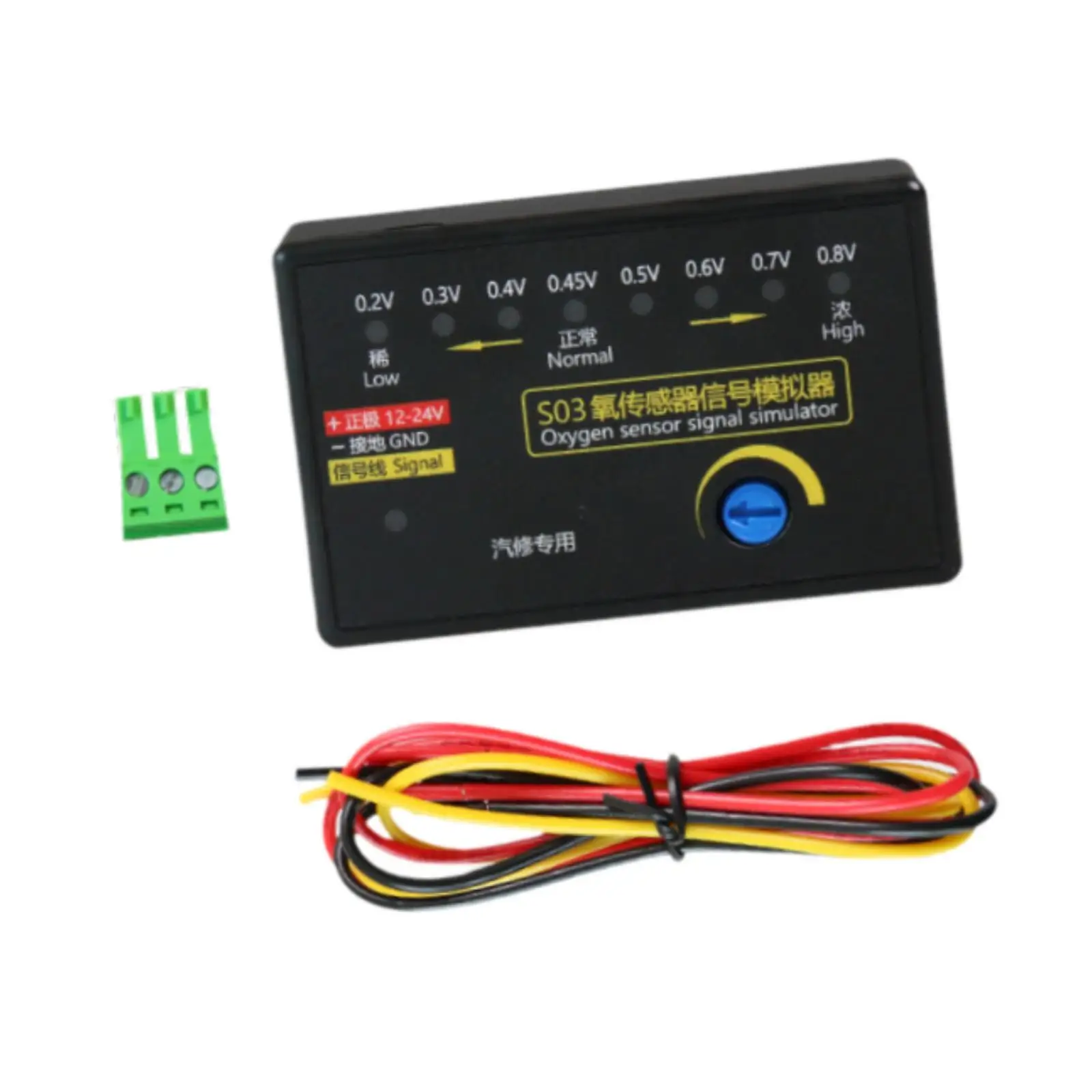 S03 O2 Signal Simulator with 8 Voltage Indicators for Car Sensors and Motorcycle O2 Sensor Testing