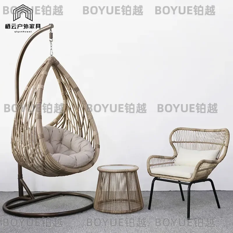 Custom Rattan Hanging Chair Indoor Outdoor Swing Hammock Bird Nest Cradle Seat Balcony Bedroom Home Leisure Wicker Pod
