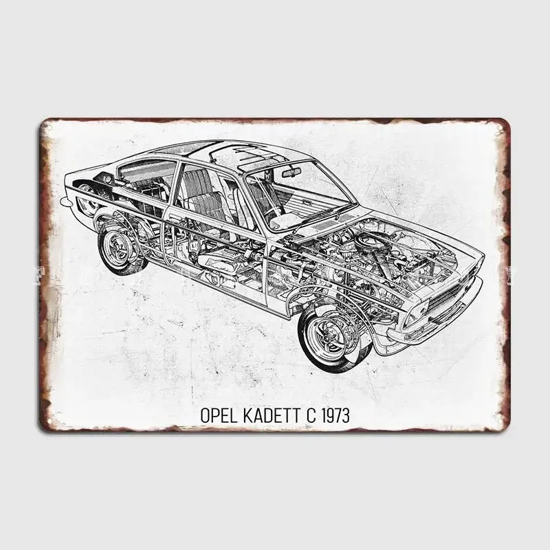 Opel Kadett C 1973 Metal Sign Club Cave Pub Funny Wall Decor Tin Sign Posters