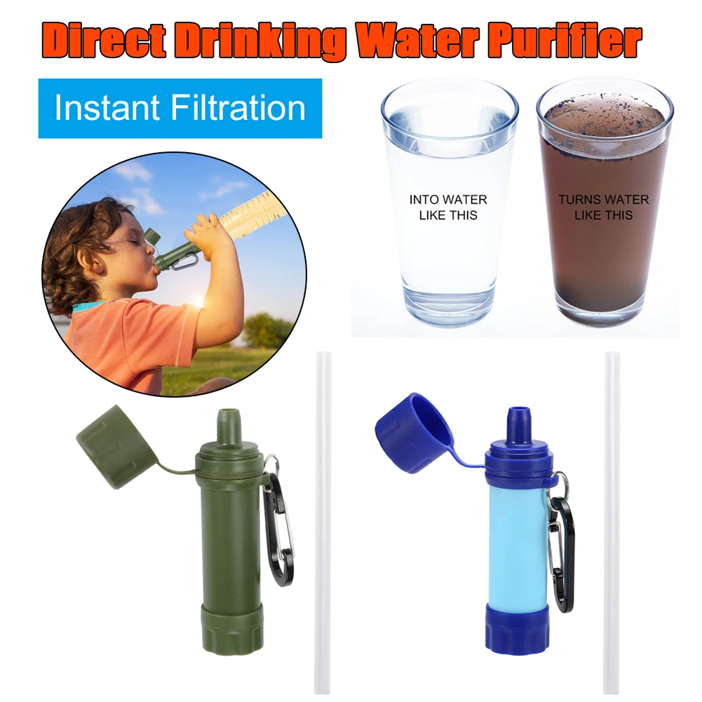 Personal Wild Life Emergency Water Filtering Tools Survival Water Purifier Straw Portable Filtering Straw for Wild Drinking