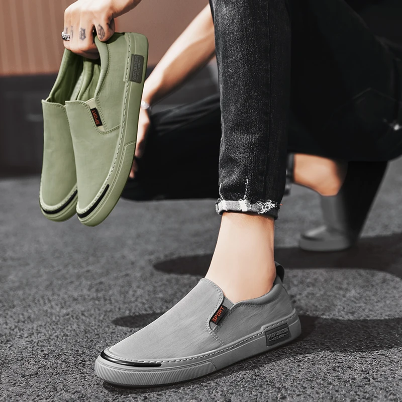 Parzival Mannen Canvas Schoenen Slip Op Rijden Schoenen Loafers Ademende Platte Schoenen Mannen Casual Schoenen Zapatillas Hombre Tenis Masculino