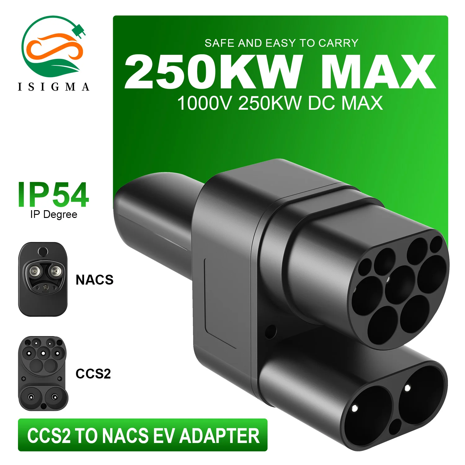 CCS2 to NACS EV Charger Adapter DC 400A 1000V AC 32A 250V for Tesla Cybertruck Model 3 Y X S Type 2 CCS Combo 2 Fast Charging