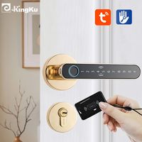 Smart Fingerprint Door Lock Handle for Home Apartment With Key card Digital Door Lock Keypad Keyless Entry electronic lock