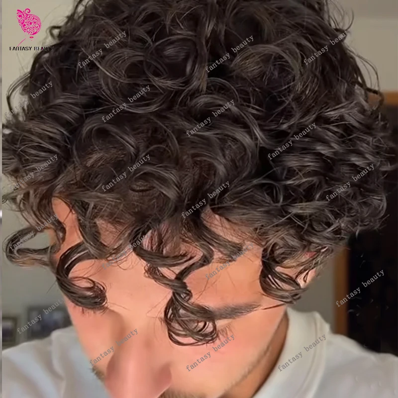 

Мужская система замещения волос 28 мм: прочный полимерный основой из ПУ, 100% натуральные человеческие волосы, парик с естественной линией роста волос, капиллярный протез