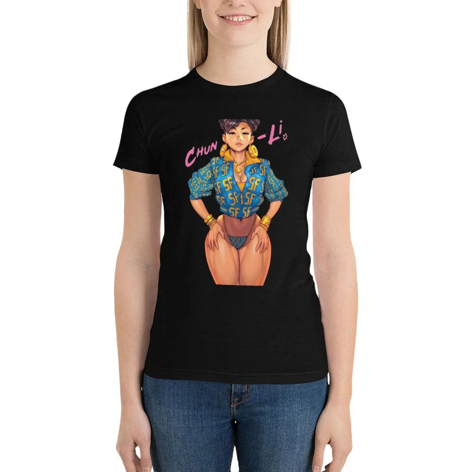 

Chun Li T-Shirt cute tops Short sleeve tee t-shirts for Women graphic tees funny