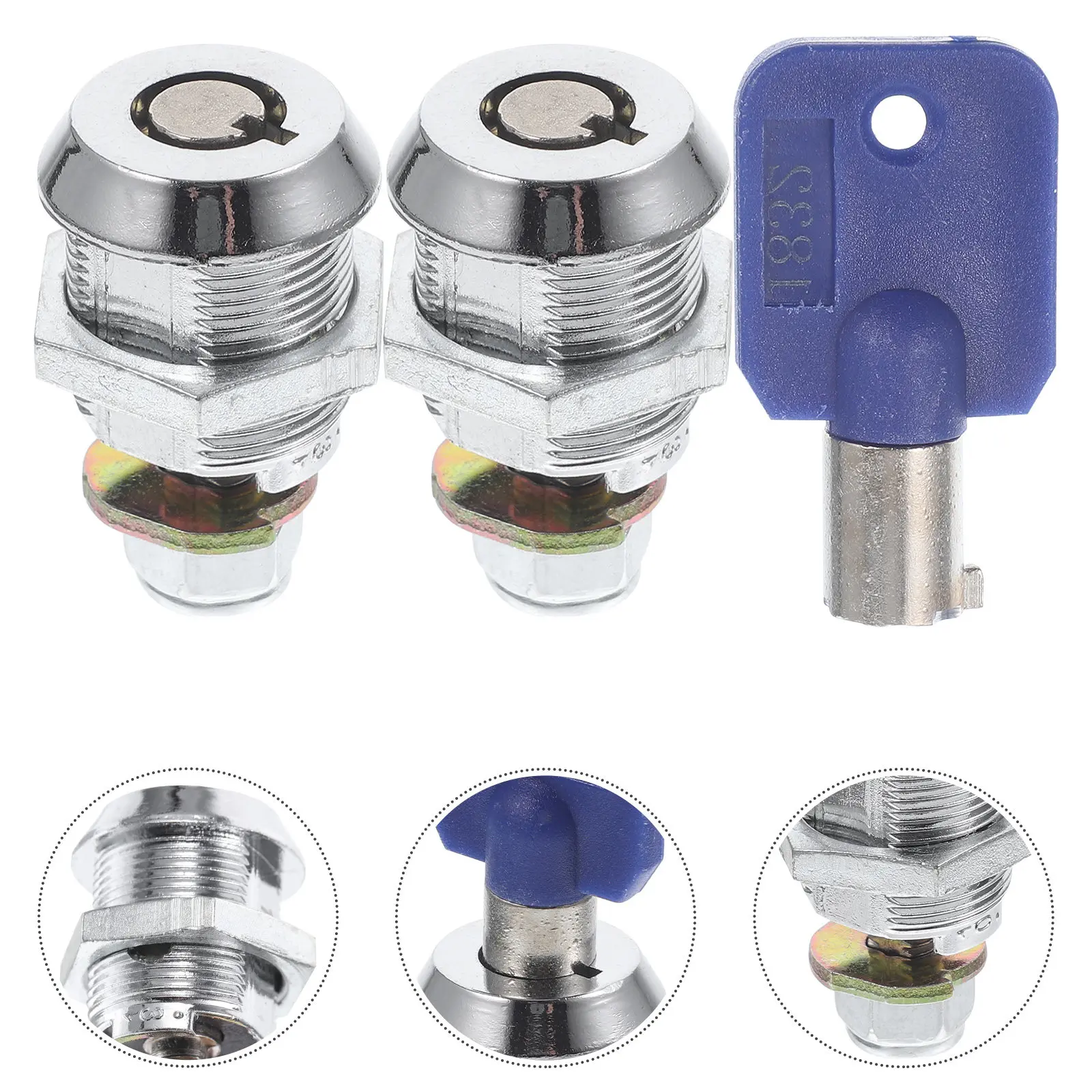 2Pcs 17Mm Tubular Lock Heavy Duty Cam Locks for Arcade Machines Tool Boxes Cabinets Tabletop Showcases Camper Doors