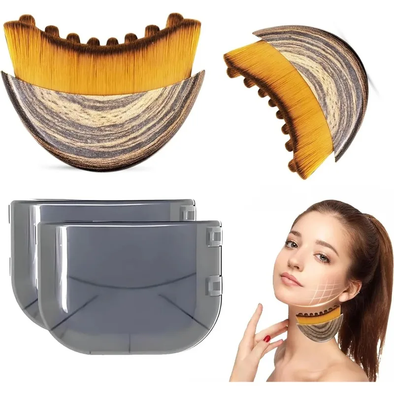 2 Set Lymphatic Facial Massage Brush for Face& Body,Manual Lymph Drainage Tool Reduce Puffiness,Sensitive Skin Care & Lymphedema