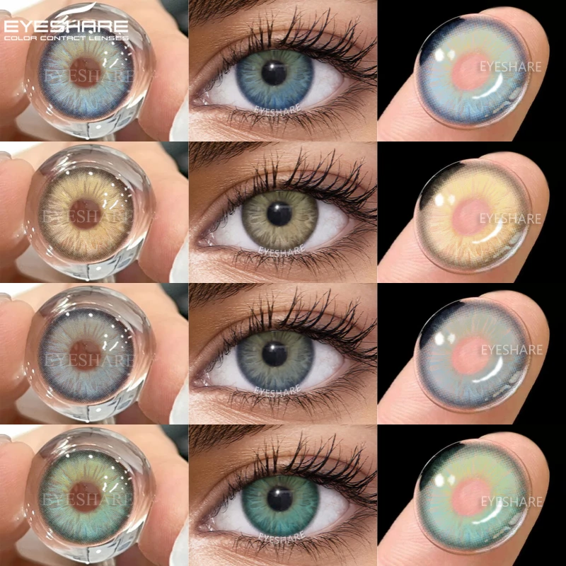 EYESHARE 1 Paar farbige Kontaktlinsen für große Augen, modische Kosmetik, hochwertige blaue Kontakt-Kosmetik-Augenkontaktlinse