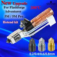 Upgrade For Flashforge Adventurer 5M / 5M Pro Hotend AD5M Nozzle Replacable Caremic Hotend Faster Heating AD5M Pro Nozzle 280℃