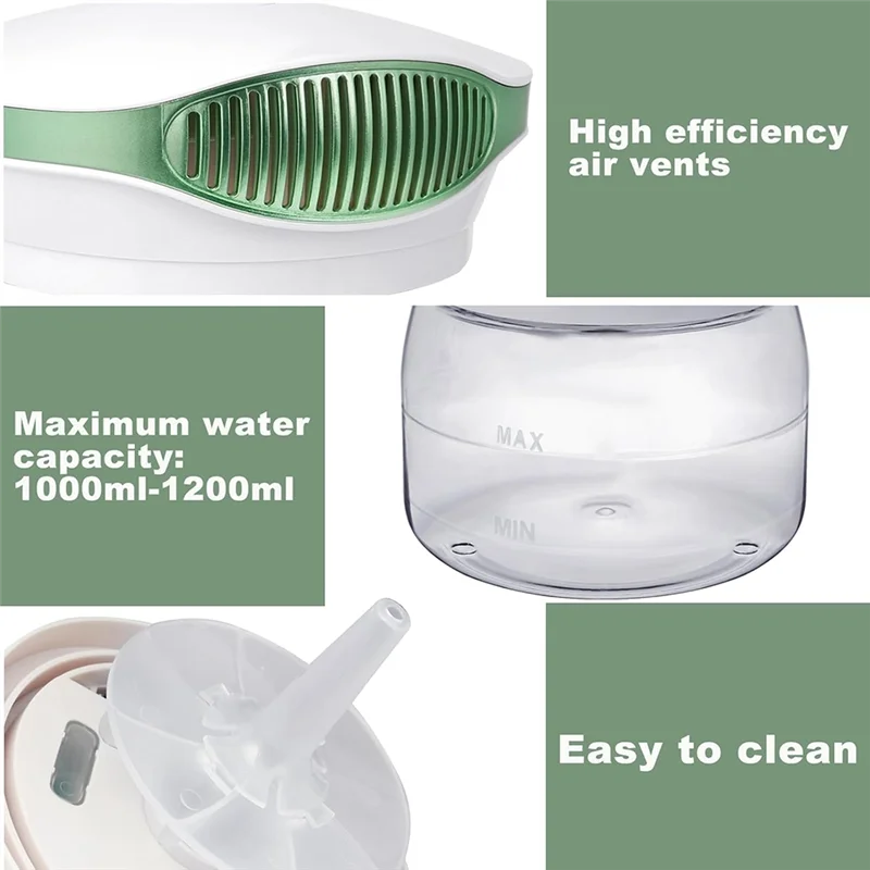 B98A-Water Air Purifier For Home, Humidifier, Essential Oils Aroma Fresher With Night Light For Home, Office, US Plug