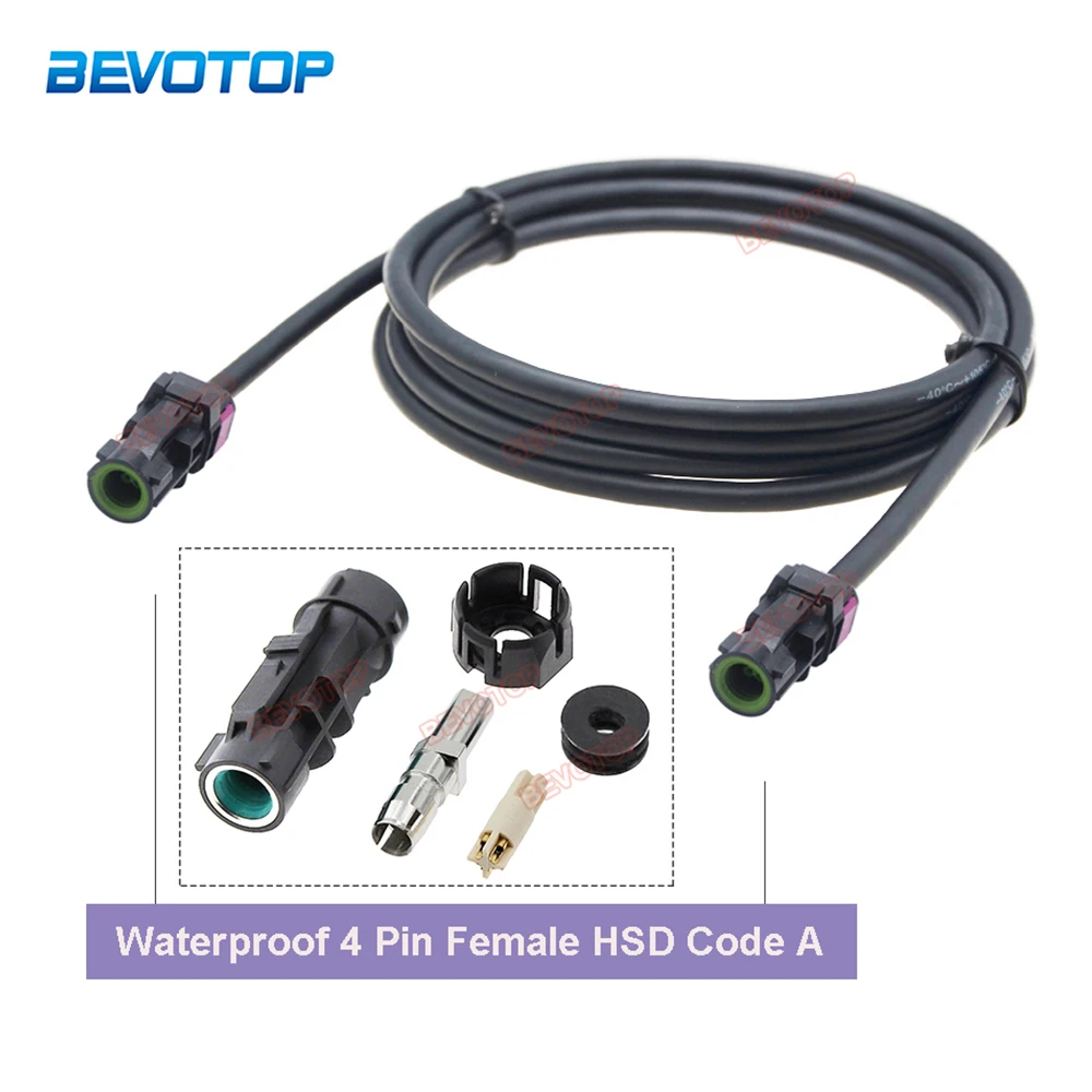 

1Pcs HSD Cable 4 Pin Waterproof Code A Female to Female Jack Connector LVDS Cable High Speed 4 Core 535 Wire Harness 10CM~10M