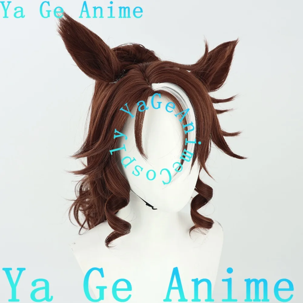 Wig Cosplay Uma Musume Pretty Derby Mejiro Palmer dengan Telinga dan Ekor Wig Acara Realitas Halloween Permainan Anime