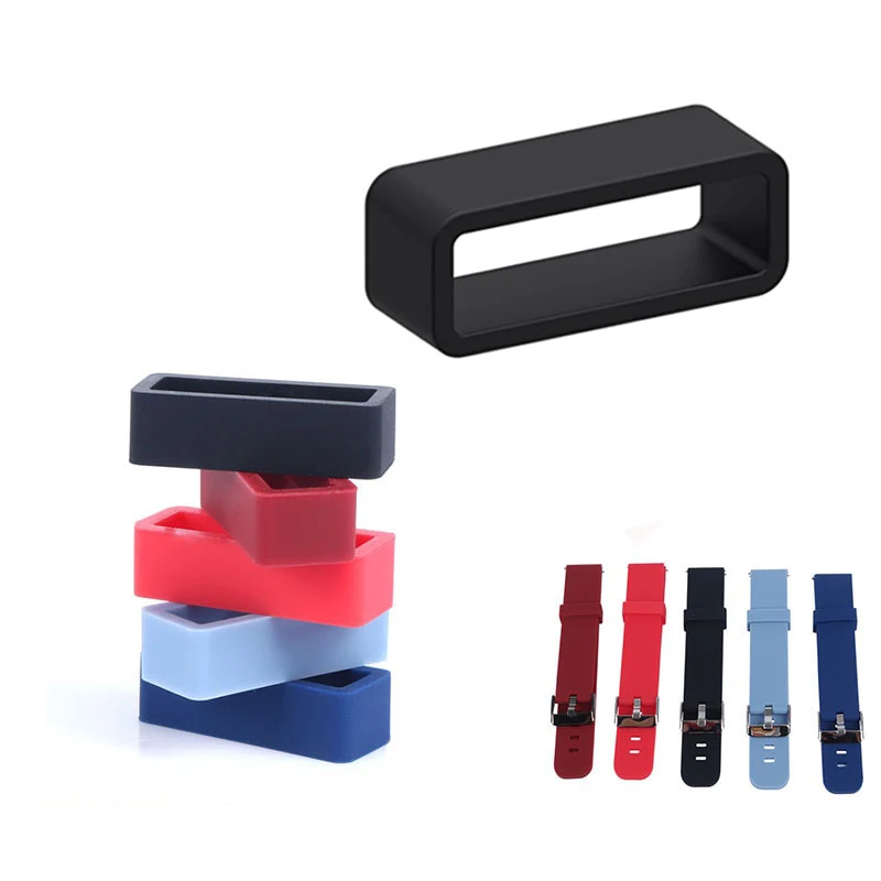 4pcs Watchband Loop Silicone Watch Strap Ring Colorful 12 14 16 17 18 19 20 22 24 26mm Rubber Holder Locker Keeper Accessories