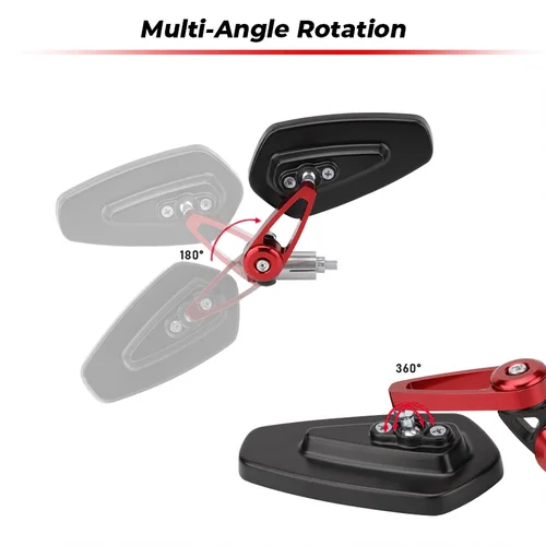 Imagen 2 del producto Espejo retrovisor lateral Universal para motocicleta, espejos retrovisores para manillar de bicicleta, accesorios de motocicleta de aluminio de 7/8 ""y 22mm