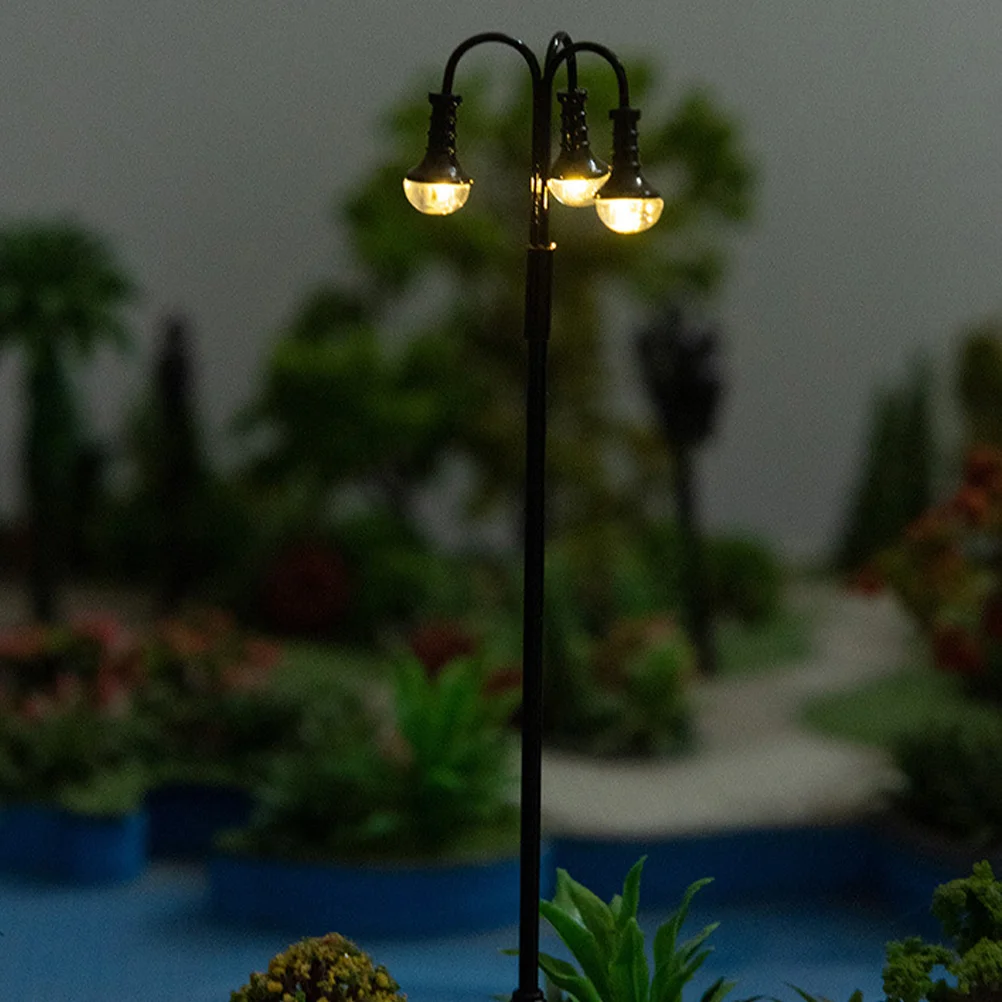 2 Pcs Micro Landscape Garden Light Mini Street Model Wall Decor Miniature Ornament Outdoor Child