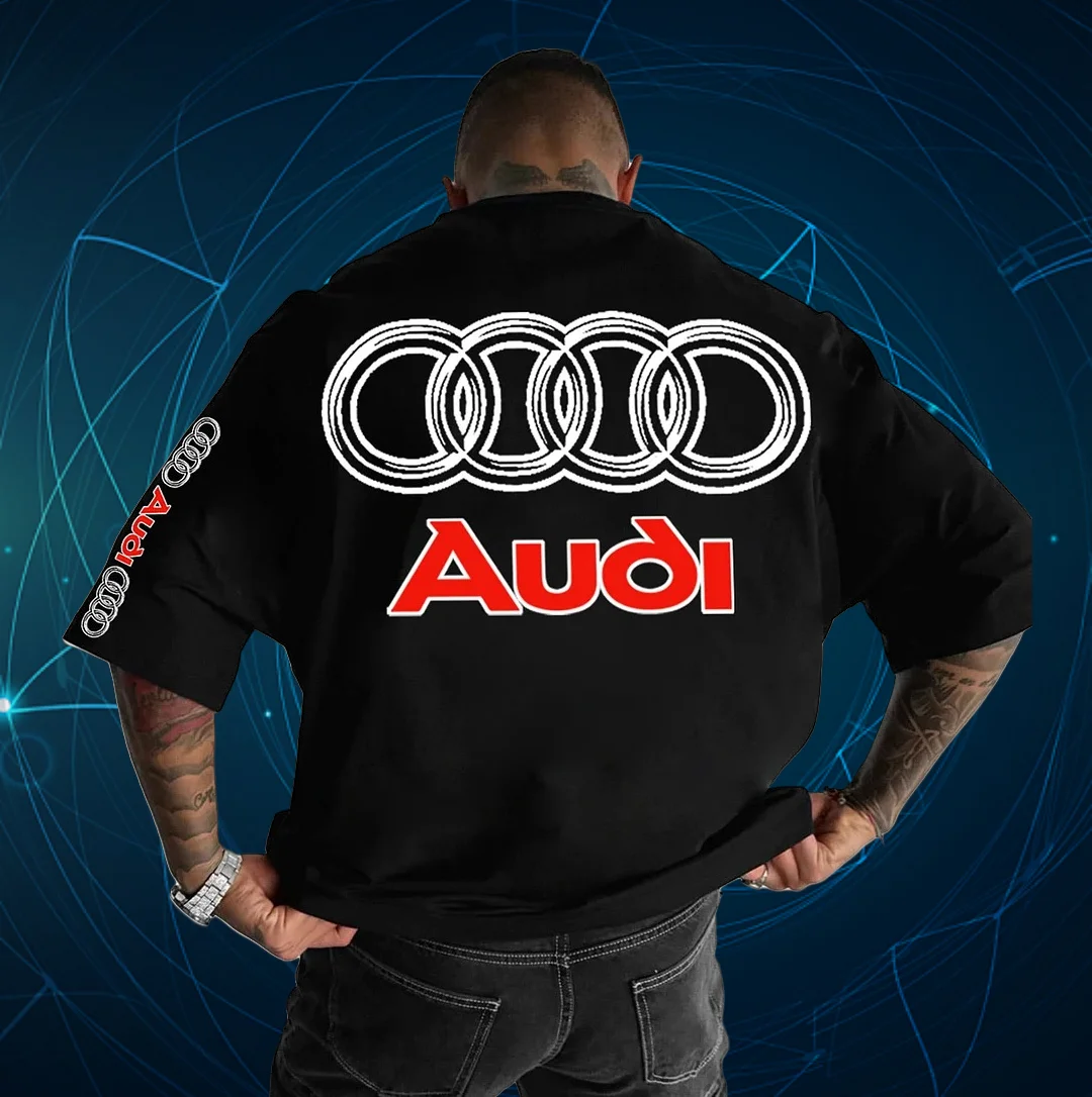 

Летняя модная персонализированная футболка Audi 2021, дышащая и удобная с 3D принтом для взрослых, спортивная, быстросохнущая, с короткими рукавами