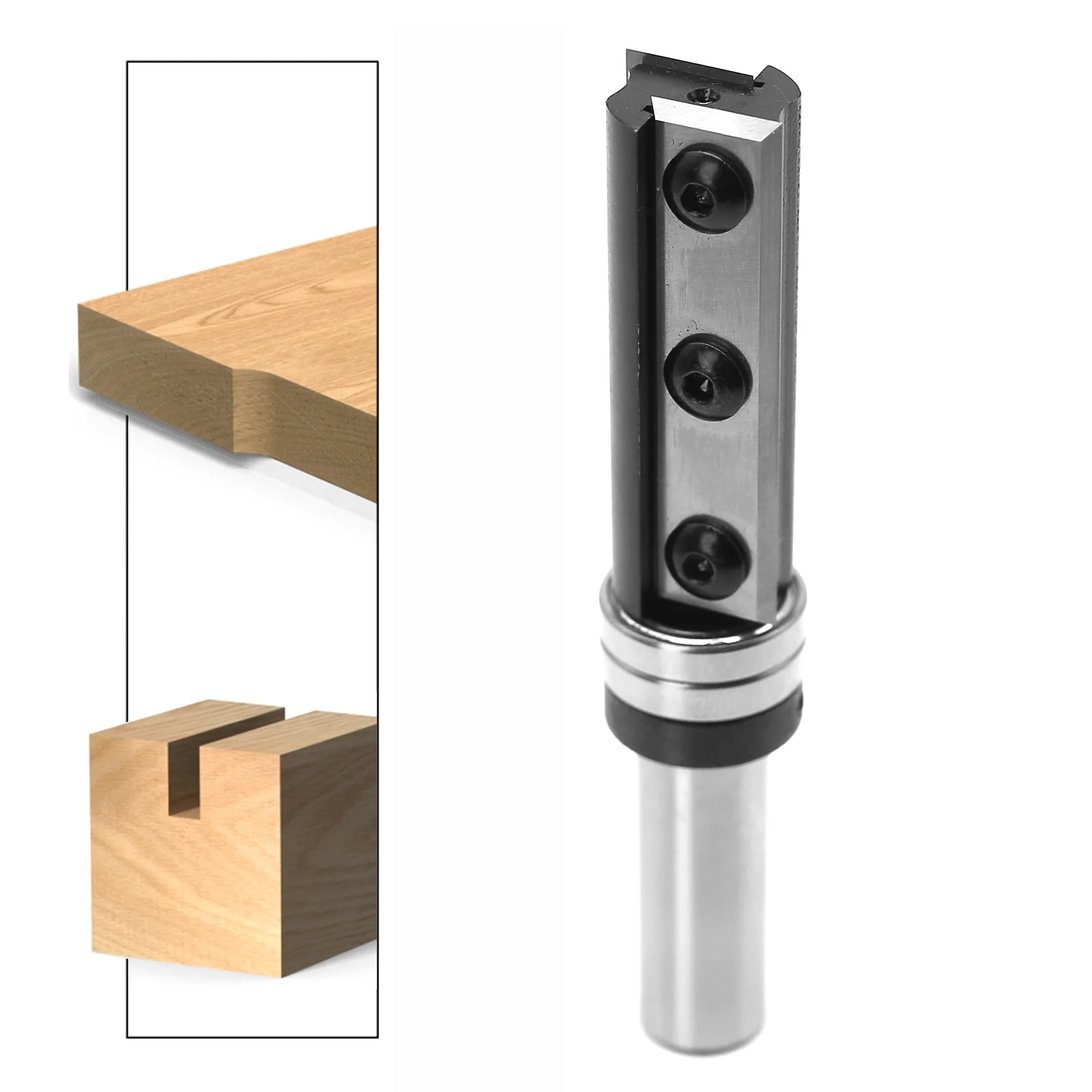 

1 pc Insert Solid Carbide Flush Trim Template Milling Cutter Router Bit 1/2 Inch Shank with Upper BB Face Mill for Wood