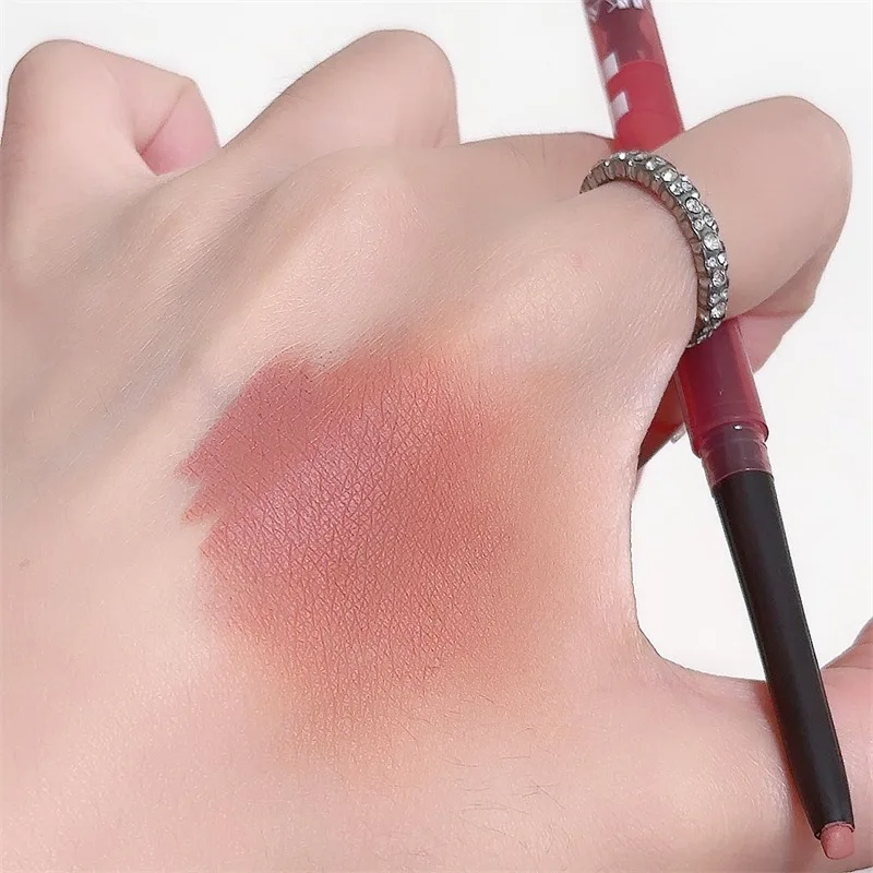 3 w 1 Szkicowy Konturówka do Ust Wodoodporna Długotrwała Nieblaknąca Szminka w Pisaku Matowy Nude Kolor Powiększająca Usta Kredka do Ust Kosmetyki do Ust