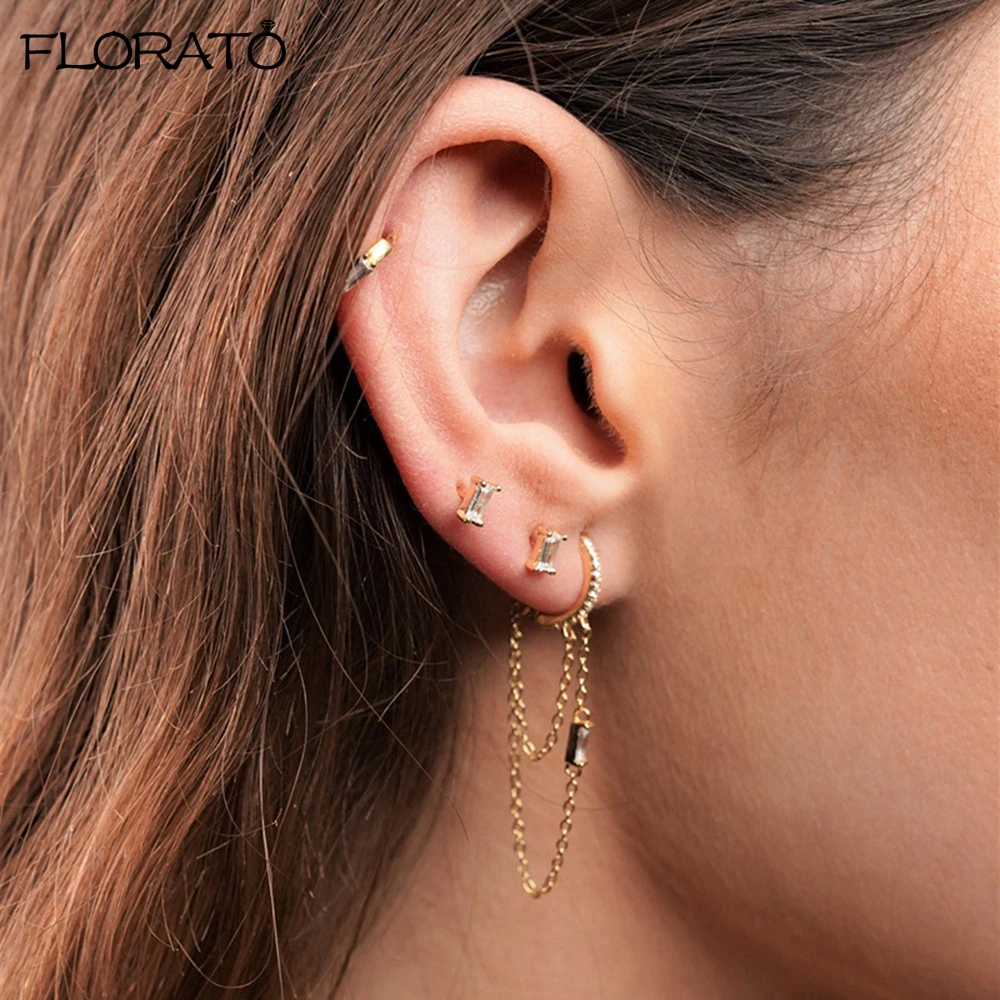 925 Sterling Silver Needle 2024 New Arrival Ear Studs Tassel Chains Long Earrings Fashion Hoop Earrings for Women Luxury Jewelry