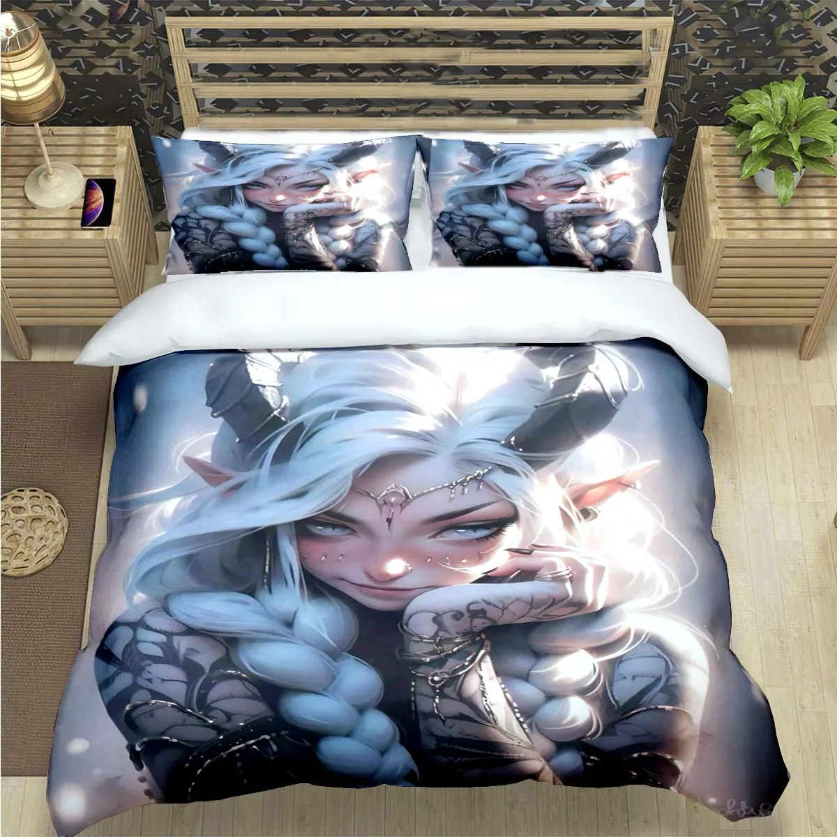 

Game Sexy Cartoon Night Elf Print Bedding Set Duvet Cover Comforter Bed Youth Kids Girl Boys Luxury Birthday Gift