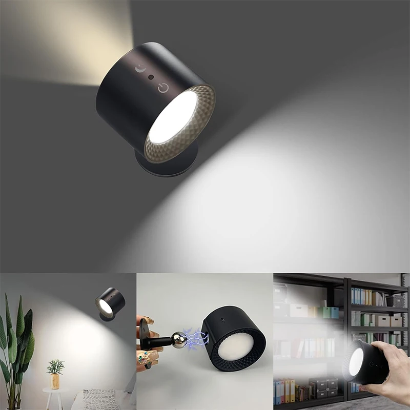 

Led Double Head Wall Lamp Touch Control Remote 360 Rotatable USB Recharge Wireless Portable Night Light For Bedroom Reading Lamp