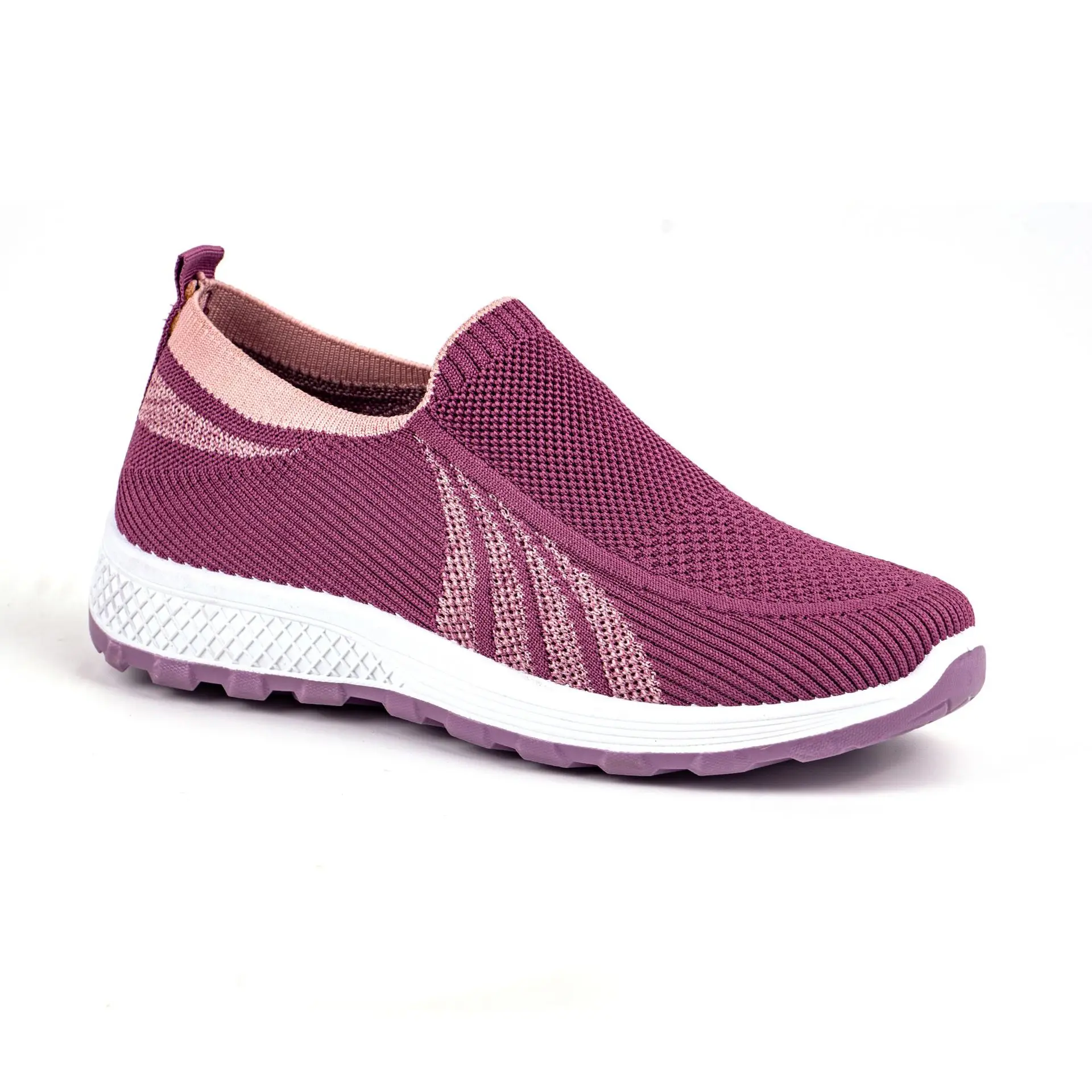 Damen-Sneaker aus Stricknetz, zum Überziehen, atmungsaktiv, leicht, mit weicher Sohle, rutschfest, für Freizeitaktivitäten, zum Spazierengehen, für ältere Damen, für den täglichen Gebrauch im Freien. – Detail 4