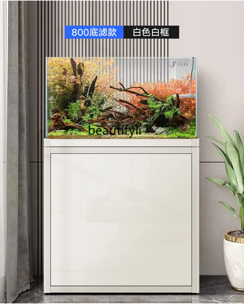 Back Filter Aquarium Super White Glass Ecological Landscape Fish Tank Living Room Small Bottom Filter Stream Aquarium