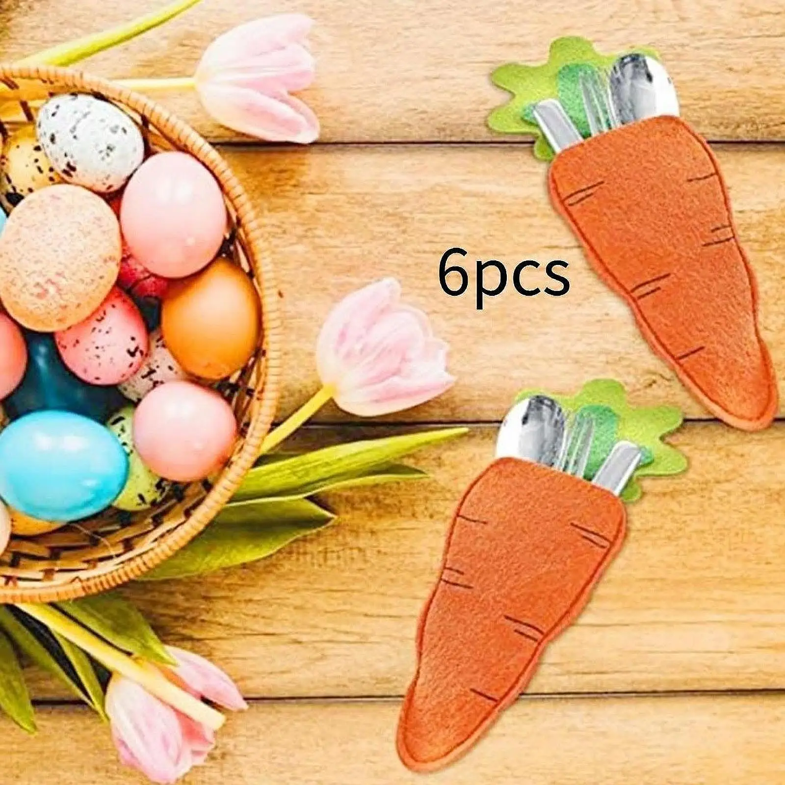 

Современные войлочные подставки для столовых приборов в форме моркови, декор для стола, сумка для домашней вечеринки и праздника