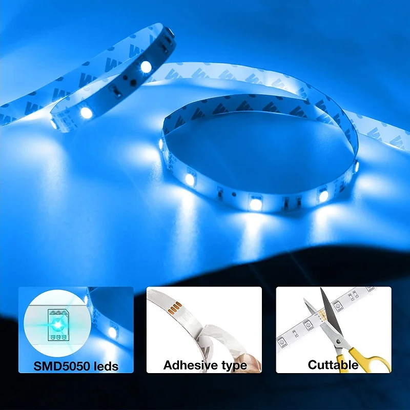 Taśma LED DC 24V sterowanie Bluetooth na podczerwień RGB 5050 synchronizacja muzyki USB elastyczna lampa do wystroju pokoju podświetlenie TV Luces Led