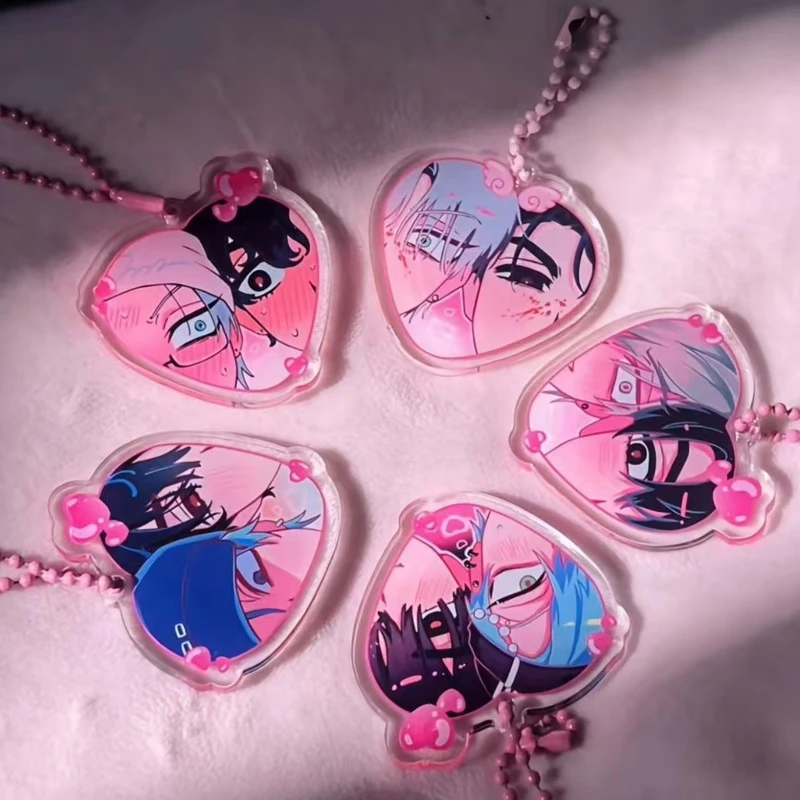 Anime ALIEN STAGE IVAN TILL Luka Cosplay Keychain Unisex Kawaii Acrylic Heart Pendant Keyring Key Chain Bag Accessories Gift