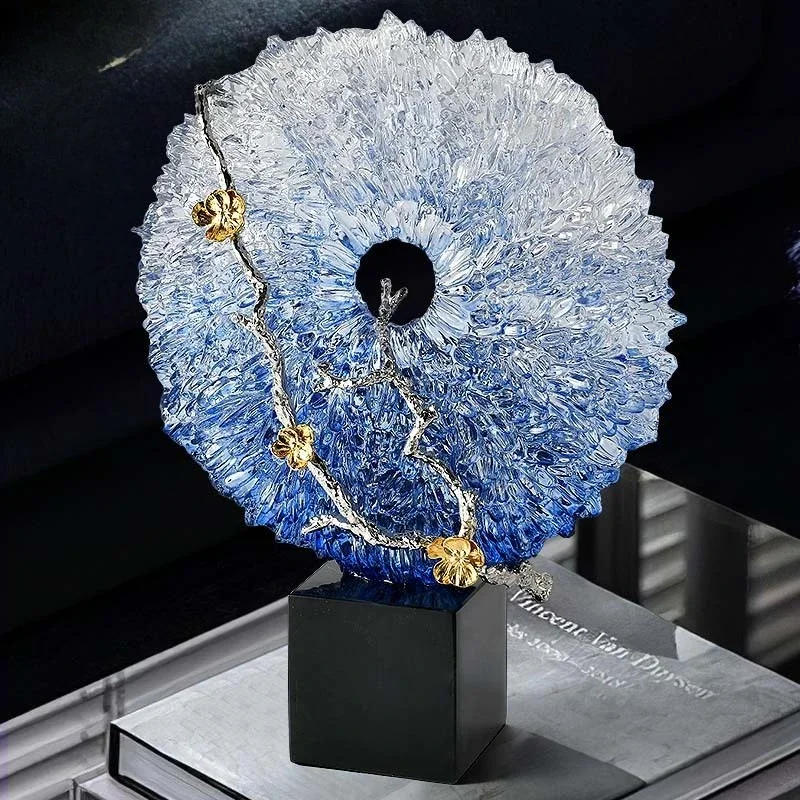 Abstract transparent resin sculpture, coral sculpture, office ornament