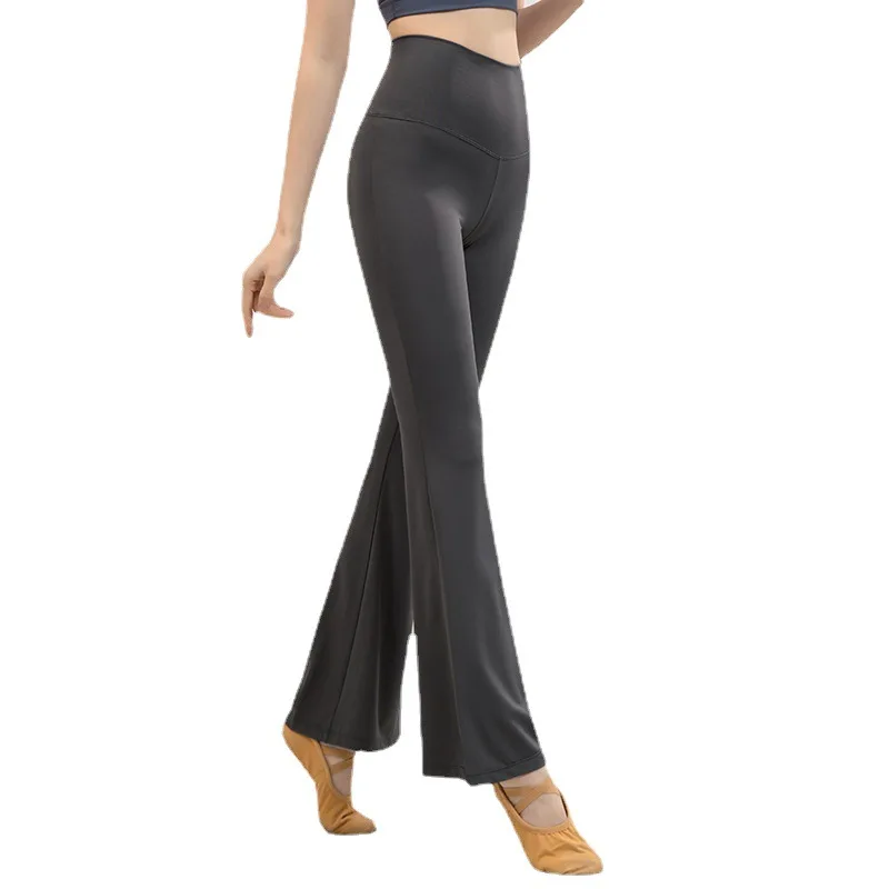 

Утягивающие брюки для йоги с высокой талией, женские брюки для бега для фитнеса, расклешенные прямые длинные брюки, дышащая спортивная одежда