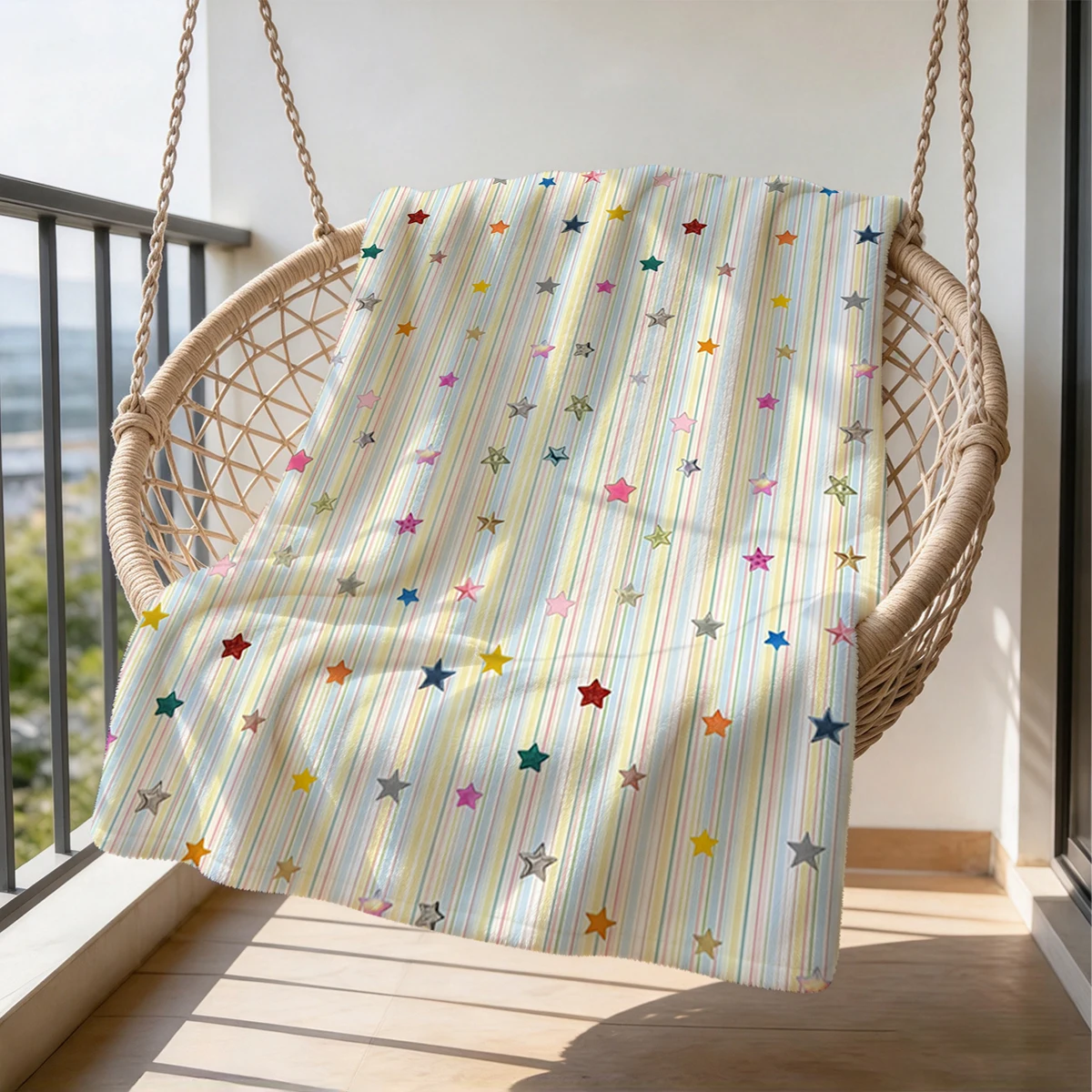Glittering Starfall Flannel Blanket Warm Soft Halloween Christmas Couch Warm Cozy Decorative Decor Gift for All Season