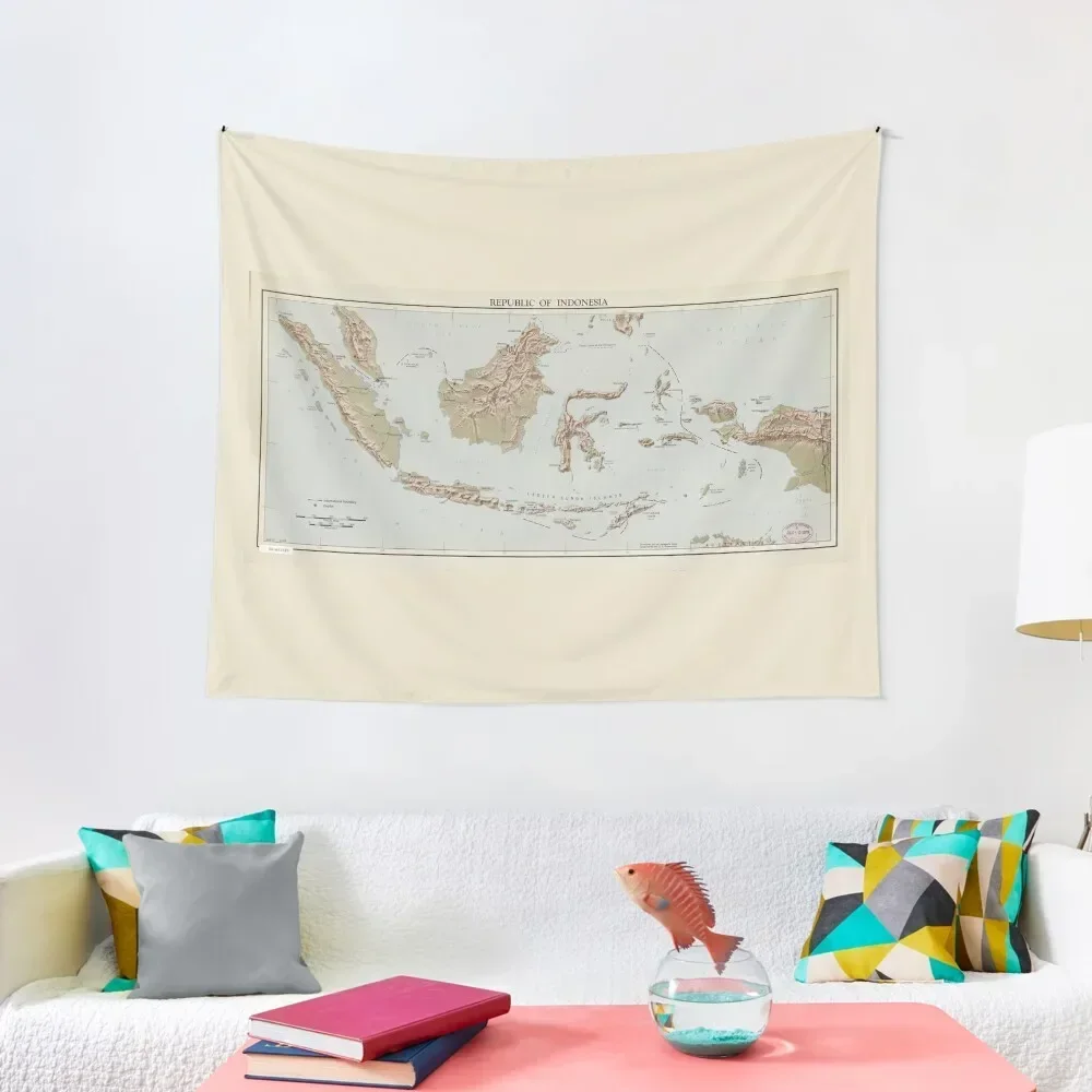 

Republic of Indonesia Map (1957) Tapestry Room Decorations Aesthetics Aesthetic Room Decorations Room Decor Aesthetic Tapestry