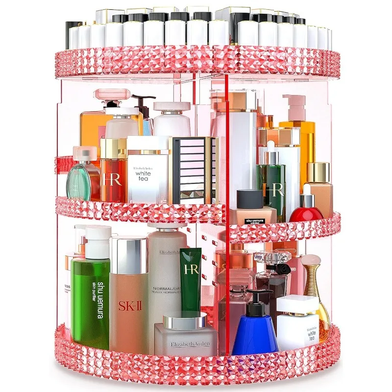 Makeup Organizer 360-Degree Rotating, Adjustable Makeup Storage, 7 Layers Large Capacity Cosmetic Storage Unit, Fits Different