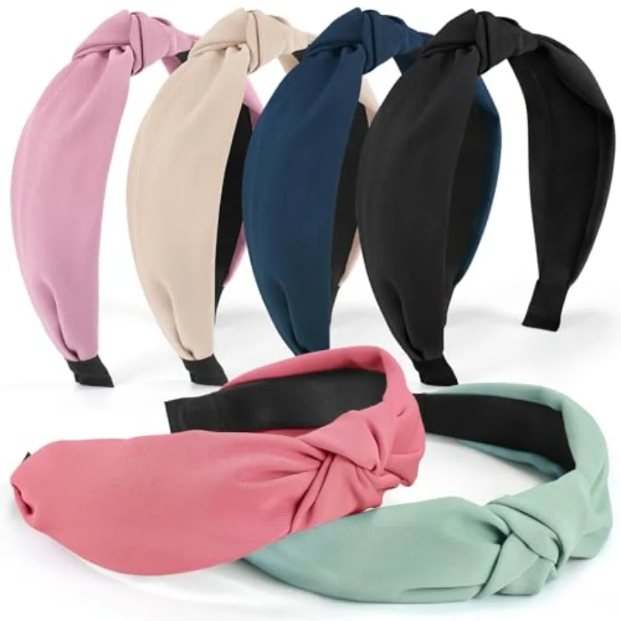 

Headbands for Women Girls - 6PCS Stylish Top Knotted Headbands - Knotted Headband for Women - Head Bands Wide Hairband Hair Acc